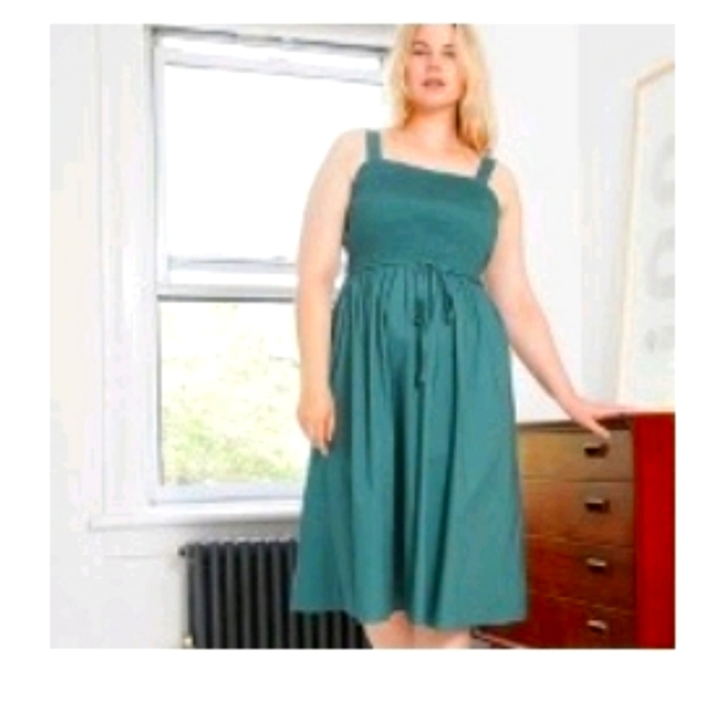 Smocked green dress